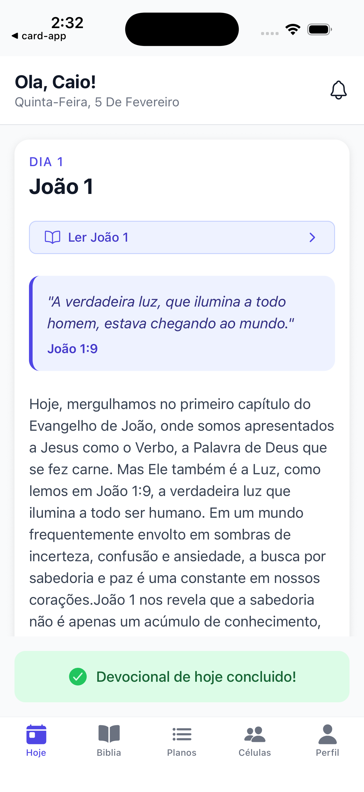 Preview do app Path mostrando a tela de devocional